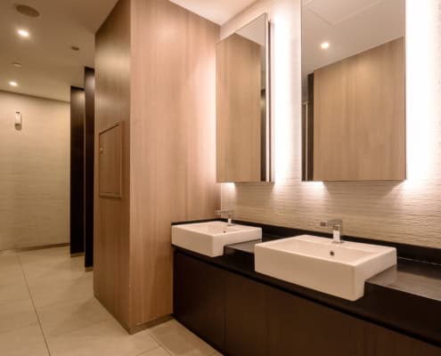 Hotel bathroom with modern architectural style