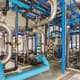 Large industrial water treatment and boiler room