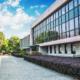 Entrance of modern office building